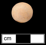 Common brown-bodied earthenware marble (mid 18th century to 1930s) - click on image to see larger view.
